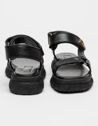GUESS Сандали с равна платформа и велкро Черен
