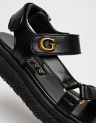 GUESS Сандали с равна платформа и велкро Черен