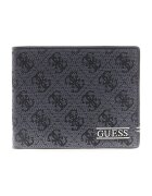 GUESS Сгъваем портфейл от еко кожа с монограм - Черен