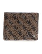 GUESS Сгъваем портфейл от еко кожа с монограм - Избеляло черно/Светлокафяв