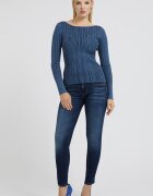 GUESS Скини дънки Curve X със средна талия Тъмносин