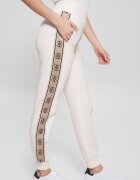 GUESS Скосен спортен панталон с лого Крем