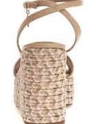 GUESS Скосени сандали от еко кожа Бежов