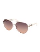 GUESS Слънчеви очила Aviator с градиента - Бял/Златист