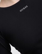 GUESS Слим блуза с лого Черен