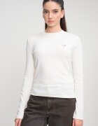 GUESS Слим фитнес блуза с модал Мръснобял