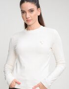 GUESS Слим фитнес блуза с модал Мръснобял