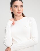 GUESS Слим фитнес блуза с модал Мръснобял