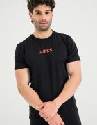 GUESS Слим тениска с лого Черен/Керемидено червено