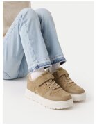 GUESS спортни обувки от велур с платформа и подплата от изкуствена кожа - бежови