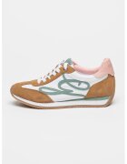 GUESS Спортни обувки с лого - Бял/Кафяв/Розово