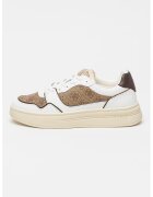 GUESS Спортни обувки с монограм - Бял/Кафяв