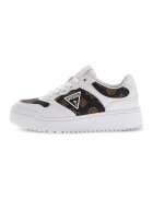 GUESS Спортни обувки с монограм - Бял/Кафяв