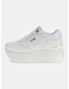 GUESS Спортни обувки с равна платформа и монограм - Бял
