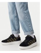 GUESS спортни обувки за момичета с платформа и златен монограм - Черно
