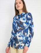 GUESS Стелеща се флорална риза Бял/Син