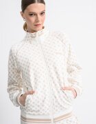 GUESS Суитшърт с монограм и цип със средновисока яка Слонова кост/Бежов
