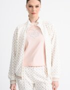 GUESS Суитшърт с монограм и цип със средновисока яка Слонова кост/Бежов
