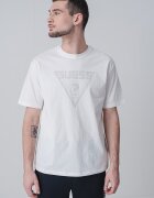 GUESS Свободна тениска с лого Бял/Светло сив