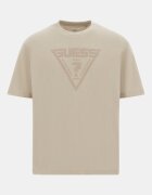 GUESS Свободна тениска с лого Сиво-бежов