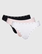 GUESS Танга - 3 чифта Бял/Черен/Бледо розово
