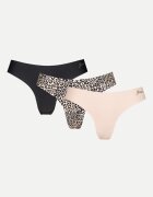GUESS Танга - 3 чифта Черен/Бледо розово