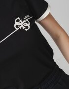 GUESS Тениска с лого Черен/Крем