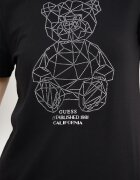 GUESS Тениска с овално деколте и лого Черен