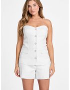 GUESS Топ с лен и модал с отделящи се презрамки