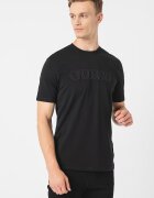 GUESS Тренировъчна тениска с релефно лого Черен