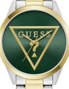 GUESS Унисекс овален часовник от неръждаема стомана с лого Сребрист