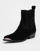 GUESS Велурени боти Lanna с кубински ток Черен