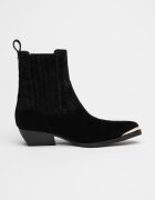 GUESS Велурени боти Lanna с кубински ток Черен