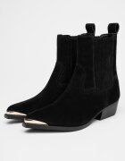 GUESS Велурени боти Lanna с кубински ток Черен