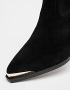 GUESS Велурени боти Lanna с кубински ток Черен