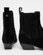 GUESS Велурени боти Lanna с кубински ток Черен