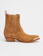 GUESS Велурени боти Lanna с кубински ток Светлокафяв