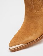 GUESS Велурени боти Lanna с кубински ток Светлокафяв