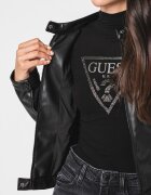 GUESS Яке от еко кожа Черен