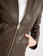 GUESS Яке от еко кожа с релефно райе Земен
