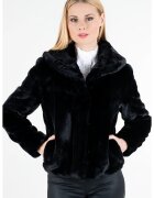 GUESS яке от синтетичен косъм с качулка Sophy 10770