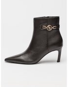 GUESS Заострени кожени боти Paislie - Тъмнокафяв