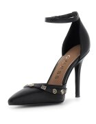 GUESS Заострени обувки с кожа и еко кожа Черен