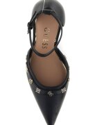 GUESS Заострени обувки с кожа и еко кожа Черен