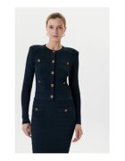 GUESS Жилетка slim fit с райета и декоративни копчета