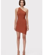 HERVE LEGER Асиметрична мини рокля с едно рамо - Кафява -
