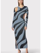 HERVE LEGER Double Jacquard Knitted Dress With Abstract Pattern - Сив