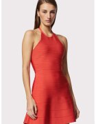 HERVE LEGER Halterneck Mini A-line Dress - Червен