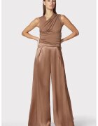 HERVE LEGER Копринени панталони с разкроен силует - висока талия и цепка на крачола