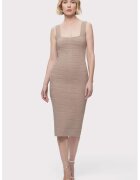 HERVE LEGER Midi Dress With Square Neckline - Крем